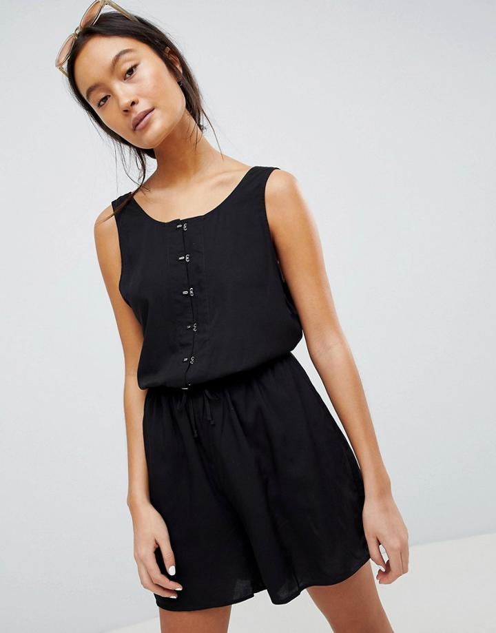 Weekday Romper With Hook And Eye Details - Black