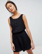 Weekday Romper With Hook And Eye Details - Black