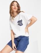 Topshop Over The Rainbow Oversized Flocked Tee In White