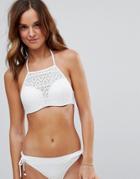 Dorina Ivory Halter Neck Crochet Bikini Top - White