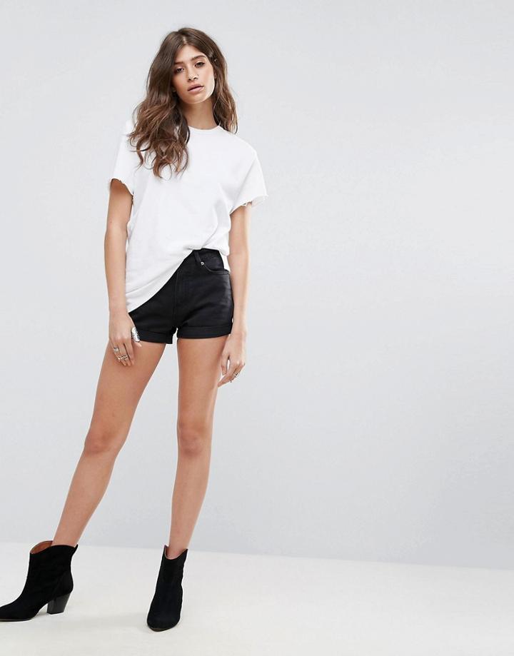 Cheap Monday Donna Mom Denim Shorts - Black