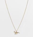 Asos Design Curve Necklace With Dinosaur Pendent In Gold Tone
