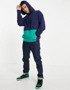 Levi's Utility Front Pocket Color Block Hoodie In Peacoat Navy
