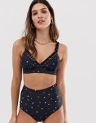 Gestuz Lenia Multicolor Polka Dot Bikini Bottom - Black