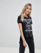 Only Prince Lace Hem Band T-shirt - Black