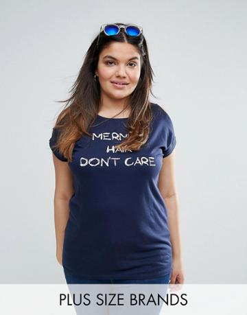Nvme Plus Printed Cold Shoulder Top - Navy