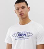 Good For Nothing Oversized T-shirt In White With Globe Logo - White