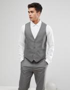 Asos Skinny Suit Vest In Mid Gray - Gray