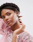 Asos Pretty Flower Ear Cuffs - Pink