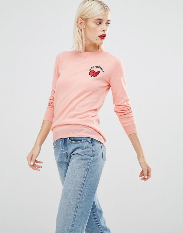 Love Moschino Bow Sweater - Pink