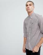 Fred Perry Gingham Shirt In Burgundy - Red
