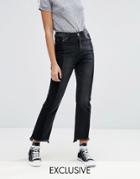 Liquor & Poker Deconstucted Straight Leg Denim With Raw Hem - Black