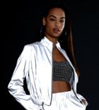 Daisy Street Reflective Tracksuit Top Two-piece-silver