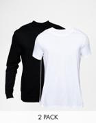 Asos Jersey Bomber Jacket And Longline T-shirt 2 Pack Save 17% - Multi