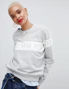 Tommy Jeans Stripe Logo Sweatshirt - Gray