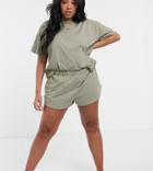 Asos Design Curve Mix & Match Jersey Short-green