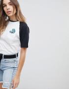 Santa Cruz Raglan Tee With Screaming Pocket - White
