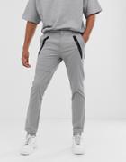 Asos Design Tapered Utility Pants In Gray With Zips - Gray