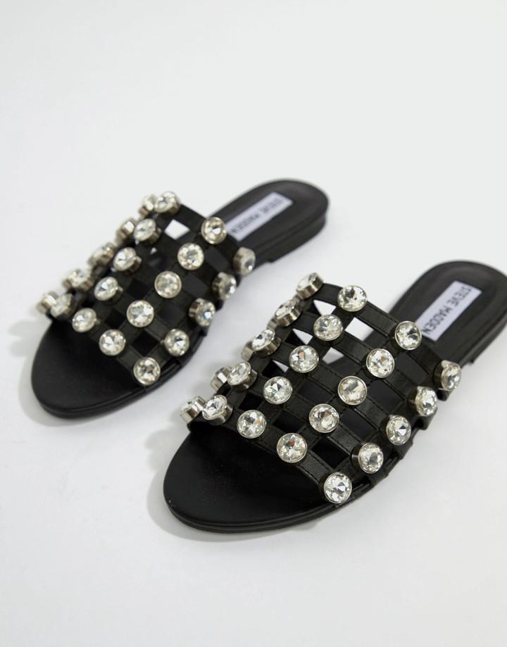 Steve Madden Lashes Jewel Slider Sandal - Black