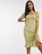 Pretty Darling 90's Gathered Bust Floral Mini Dress-multi