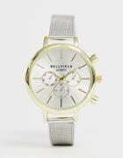 Bellfield Ladies Silver Mesh Chronograph Watch With Gold Case Watch