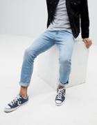 Esprit Slim Jeans In Light Blue Wash - Blue