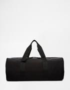 Asos Barrel Bag In Black Scuba With Mesh Panels - Black