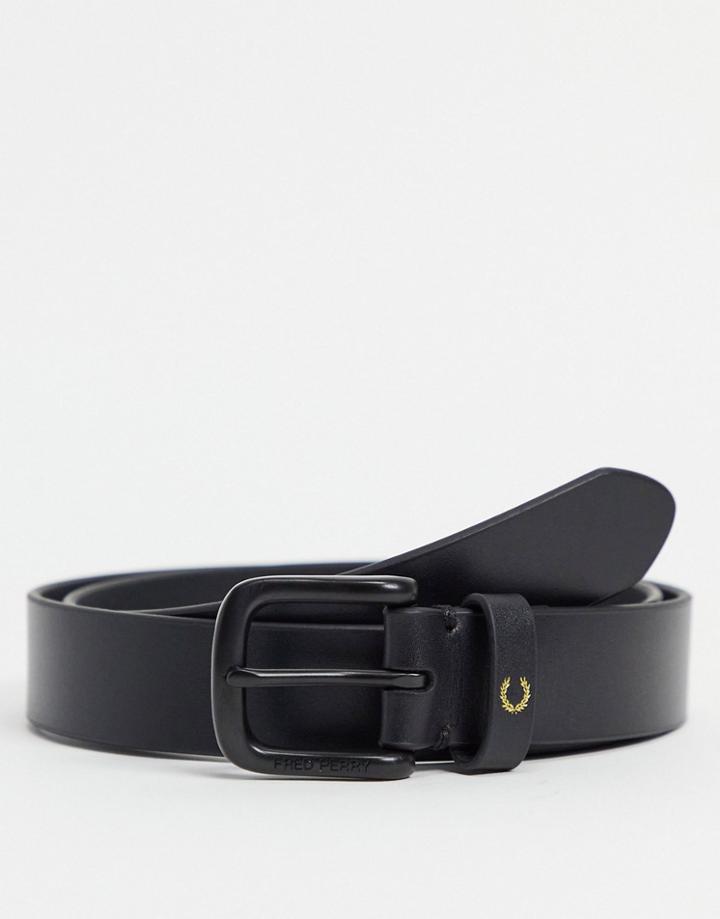 Fred Perry Leather Belt In Black