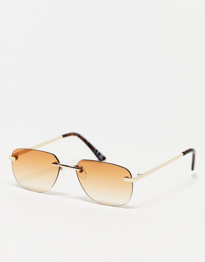 Svnx Rimless Sunglasses In Yellow
