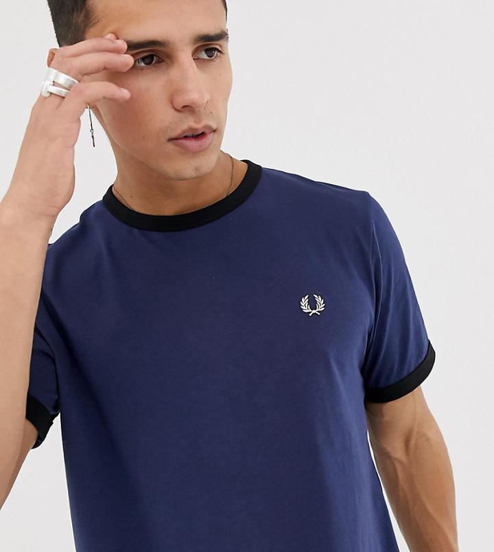 Fred Perry Slim Fit Contrast Ringer T-shirt In Navy - Navy