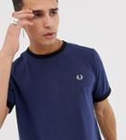 Fred Perry Slim Fit Contrast Ringer T-shirt In Navy - Navy