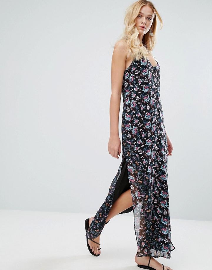 Walter Baker Dakota Dress In Rose Garden And Floral Medley - Black