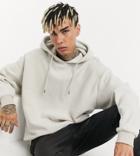 Reclaimed Vintage Inspired Reversed Brushed Organic Cotton Hoodie In Stone-neutral