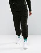 Asos Knitted Joggers In Speckle Yarn With Patch Pockets - Black