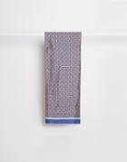 Noose & Monkey Italian Silk Leaf Print Scarf - Blue