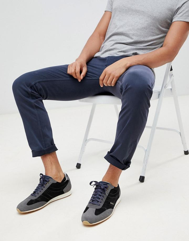Boss Schino Slim Fit Chino Trousers In Navy - Navy