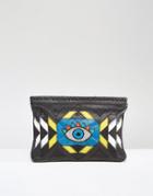 Cleobella Coventry Beaded Eye Clutch Bag - Black