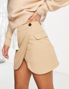 Pull & Bear Mini Skirt In Camel - Part Of A Set-neutral
