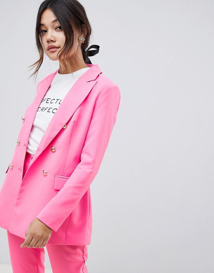 Amy Lynn Double Breasted Blazer - Pink