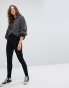 Noisy May High Waist Jeggings In Black-blue