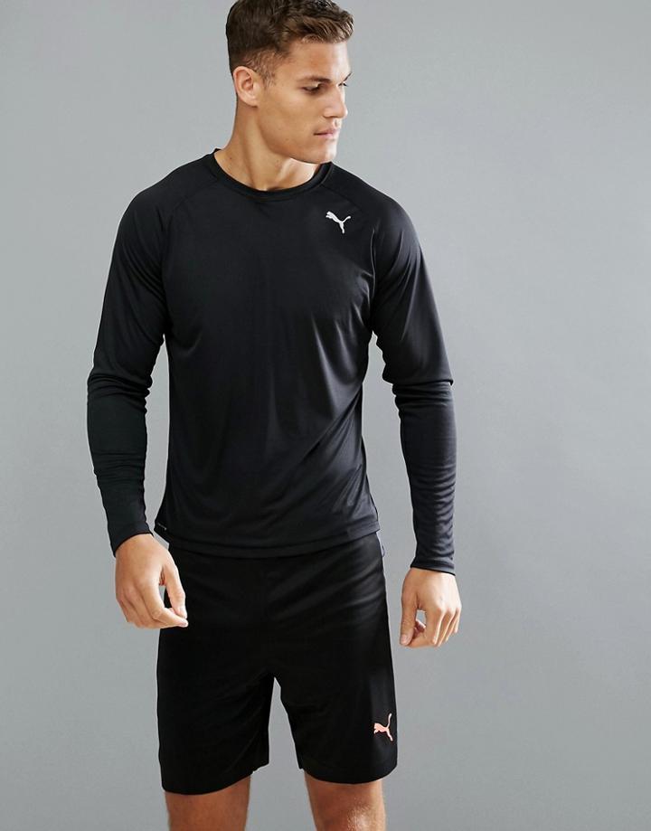 Puma Running Long Sleeve Top In Black 51501001 - Black
