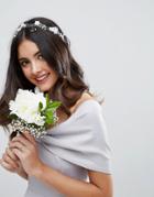 Asos Bridal Faux Pearl & Flower Vine Hair Crown - White