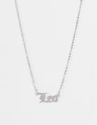 Designb London Leo Stainless Steel Starsign Necklace In Silver