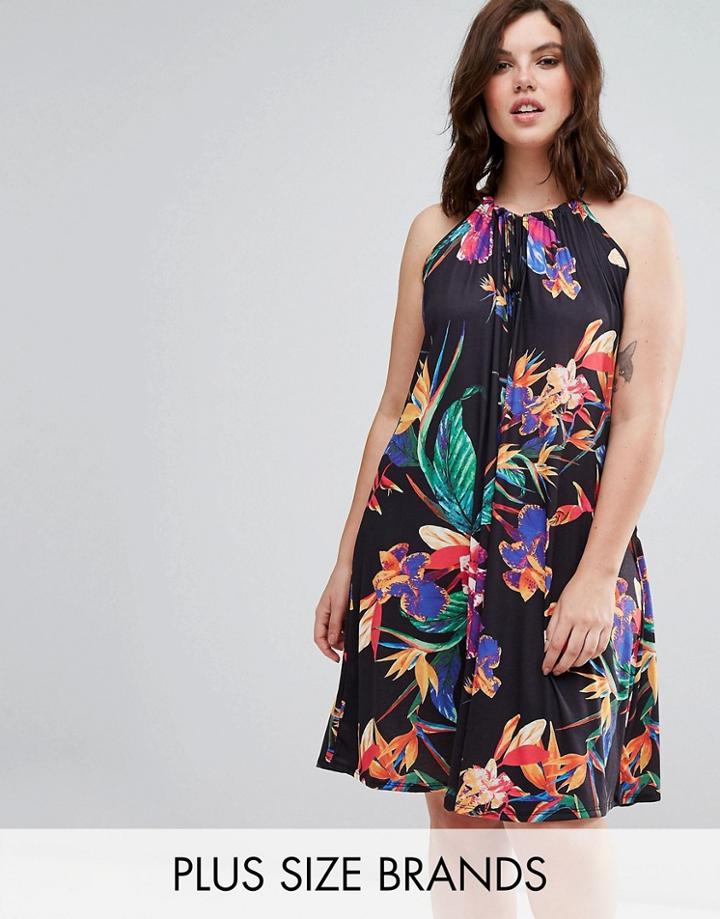 Pink Clove Swing Dress In Floral - Multi