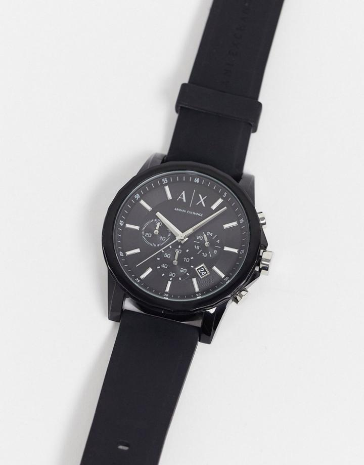 Armani Exchange Ax1326 Outerbanks Silicone Watch-black