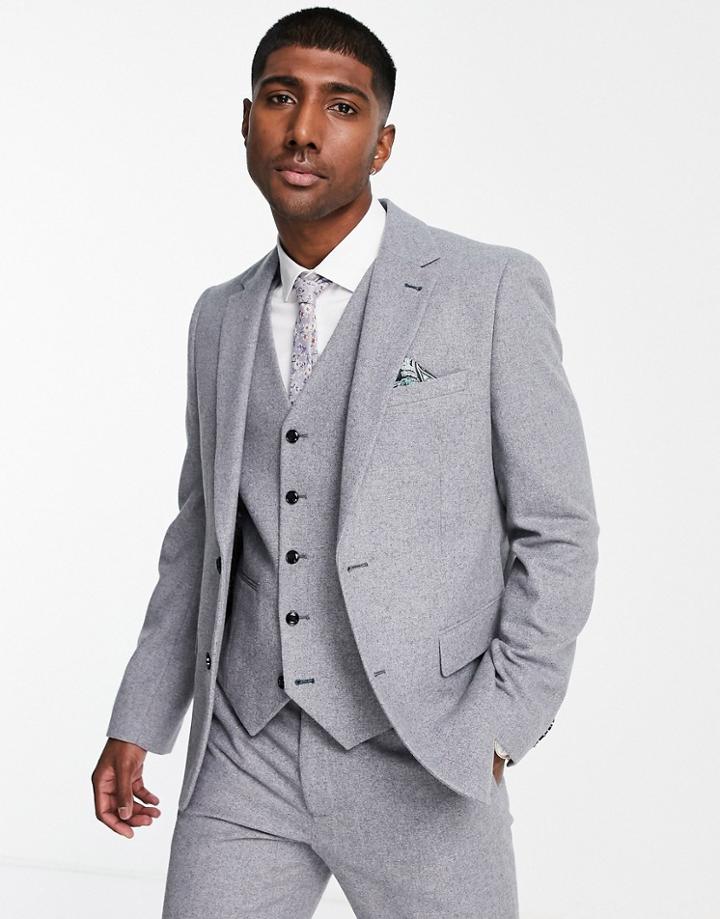 Harry Brown Wedding Tweed Slim Fit Suit Jacket-gray