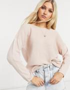 Oasis Batwing Knit Sweater In Light Pink-gold