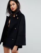 Sisley Wide Sleeve Millitary Jacket - Black