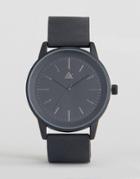 Asos Sleek Black Watch With Rubberised Strap - Black