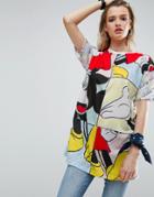 Asos T-shirt With Cut About Mickey Print - White